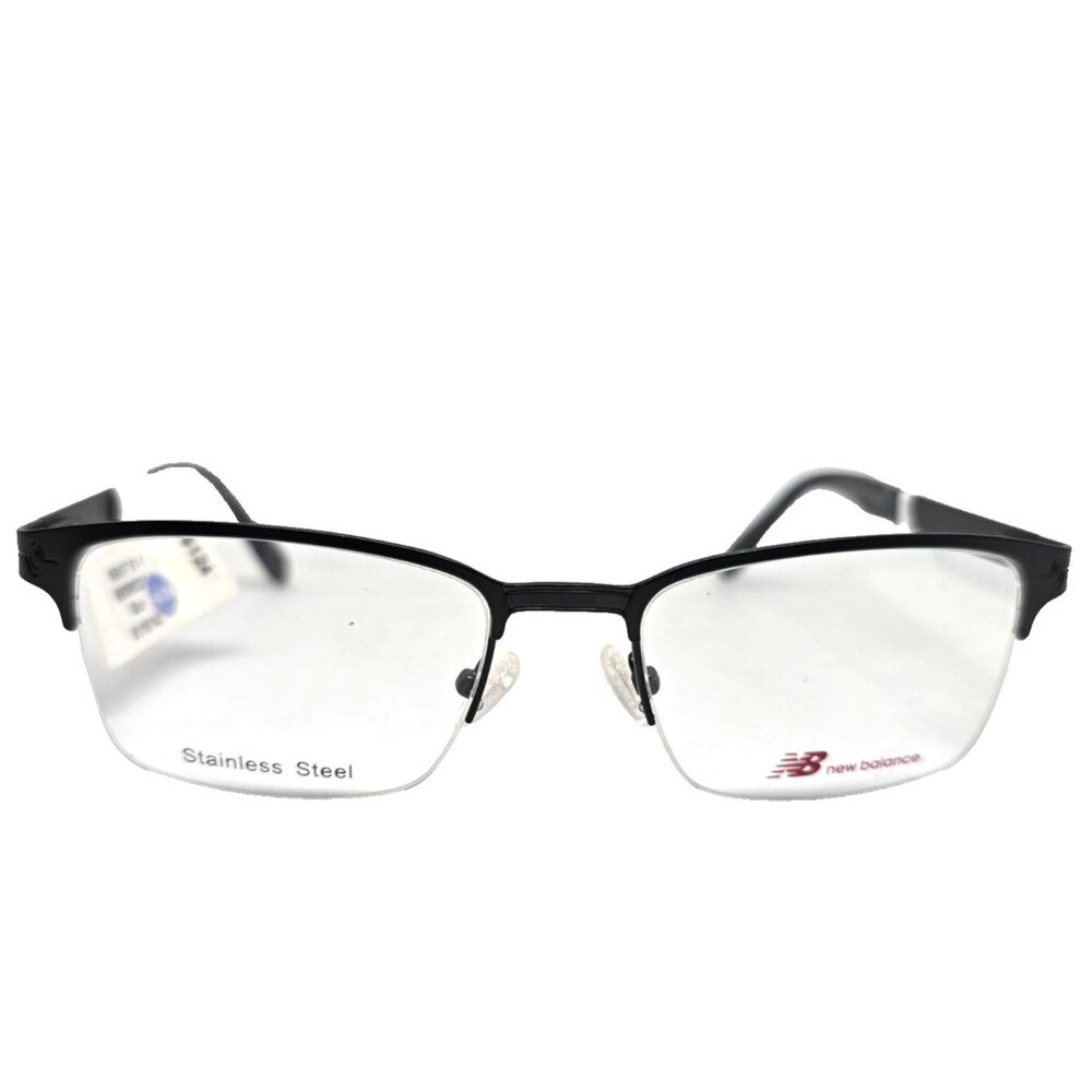 New Balance NB 497-1 Rectangular Half-Rim Stainless Steel Eyeglasses 51-18-140